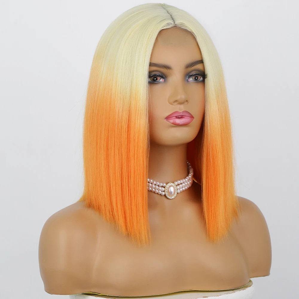 

CHEAP Stylish Synthetic Lace Short Colour Wig for Women's Cool Summer Look Perfect for Anime and Daily Heat Resistant Fiber