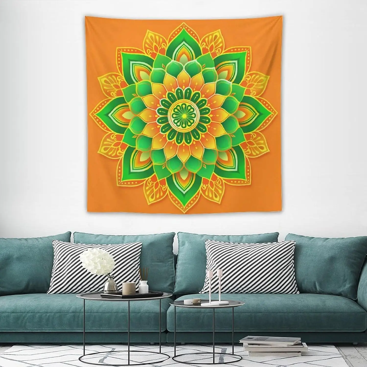 Mandala Tapestry Hippie Bohemian Tapestries Wall Hanging Flower Psychedelic Tapestry Indian Dorm Decor for Living Room Bedroom