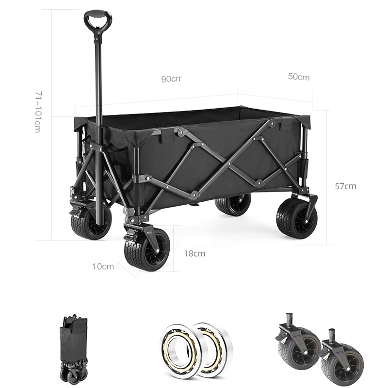 

Entai Outdoor Garden Portable Beach Trolley Folding Camping Utility Kids Cart Wagon Stroller Customized OEM Aluminium Structure