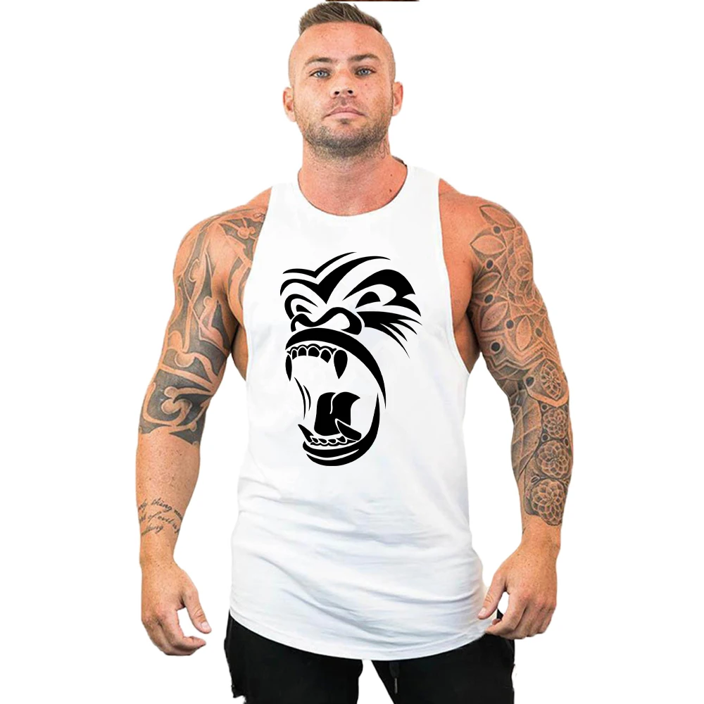 Workout Bodybuilding Sports Brand Gym Mens Back Tank Top Muscle Fashion Sleeveless Shirt Stringer Clothing Singlets Fitness Vest