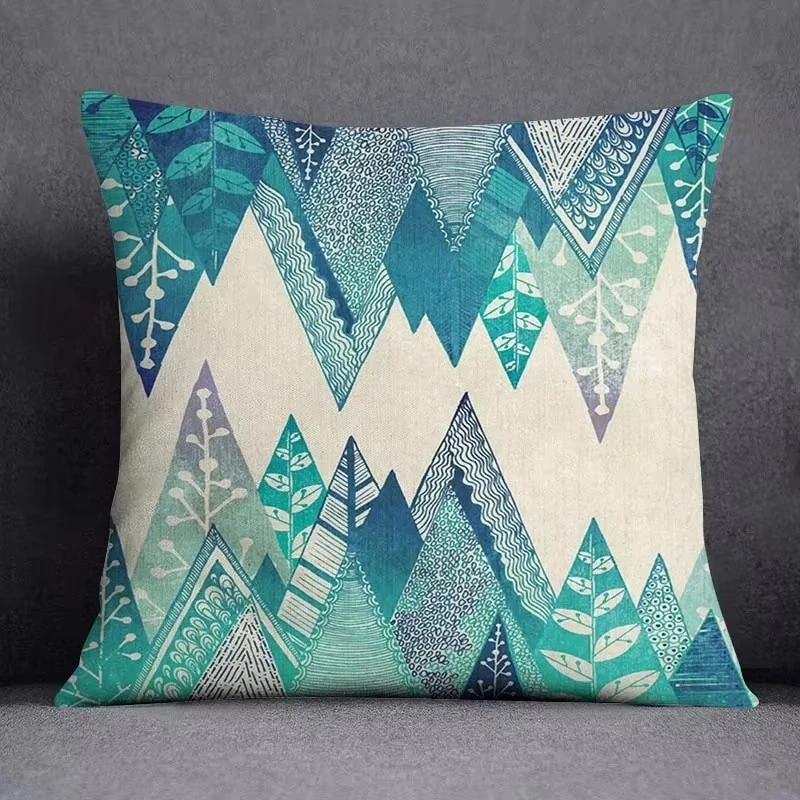 Dark Green Floral Animal Pattern Pillowcase for Home Office Living Room Interior Decoration Soft Fabric Pillowcase