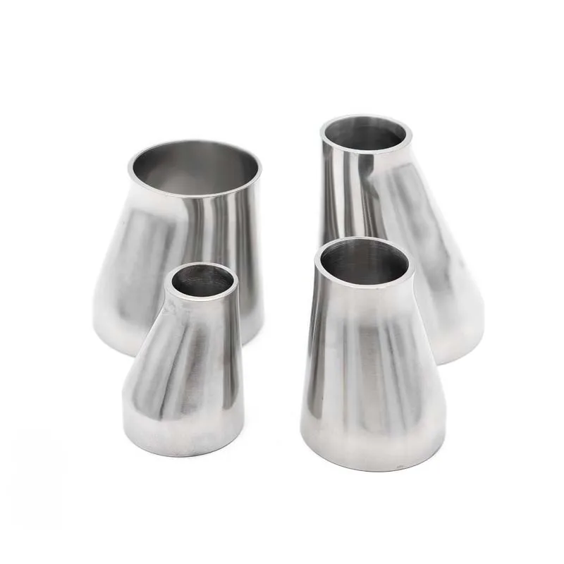Sanitary Butt Welded Eccentric Reducer Pipe SS304 Stainless Steel Various Sizes OD 19-102mm Eccentric Reducer for Plumbing
