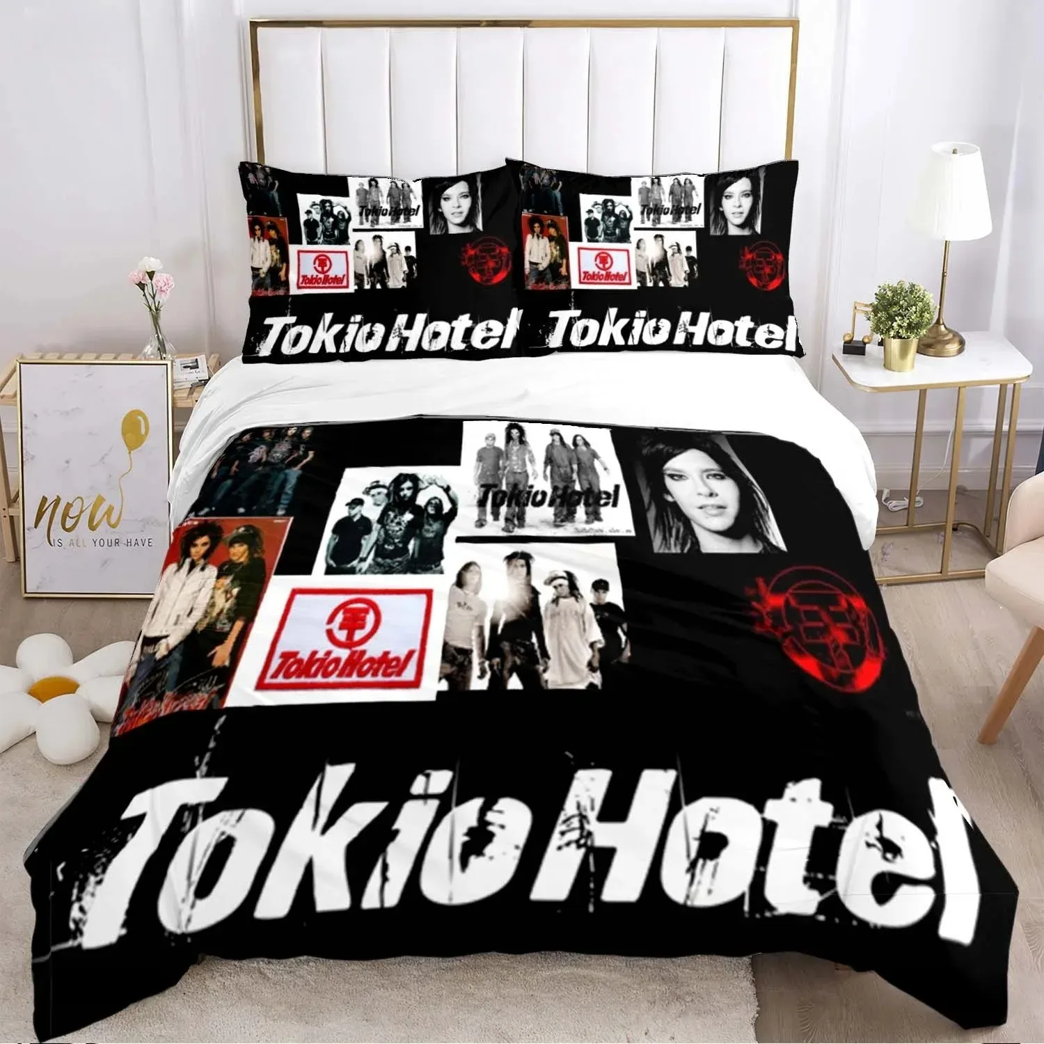 غطاء لحاف طوكيو فندق الفرقة المخدة طقم سرير صبي فتاة غرفة نوم الديكور الأطفال هدية واحدة مزدوجة كبيرة الحجم