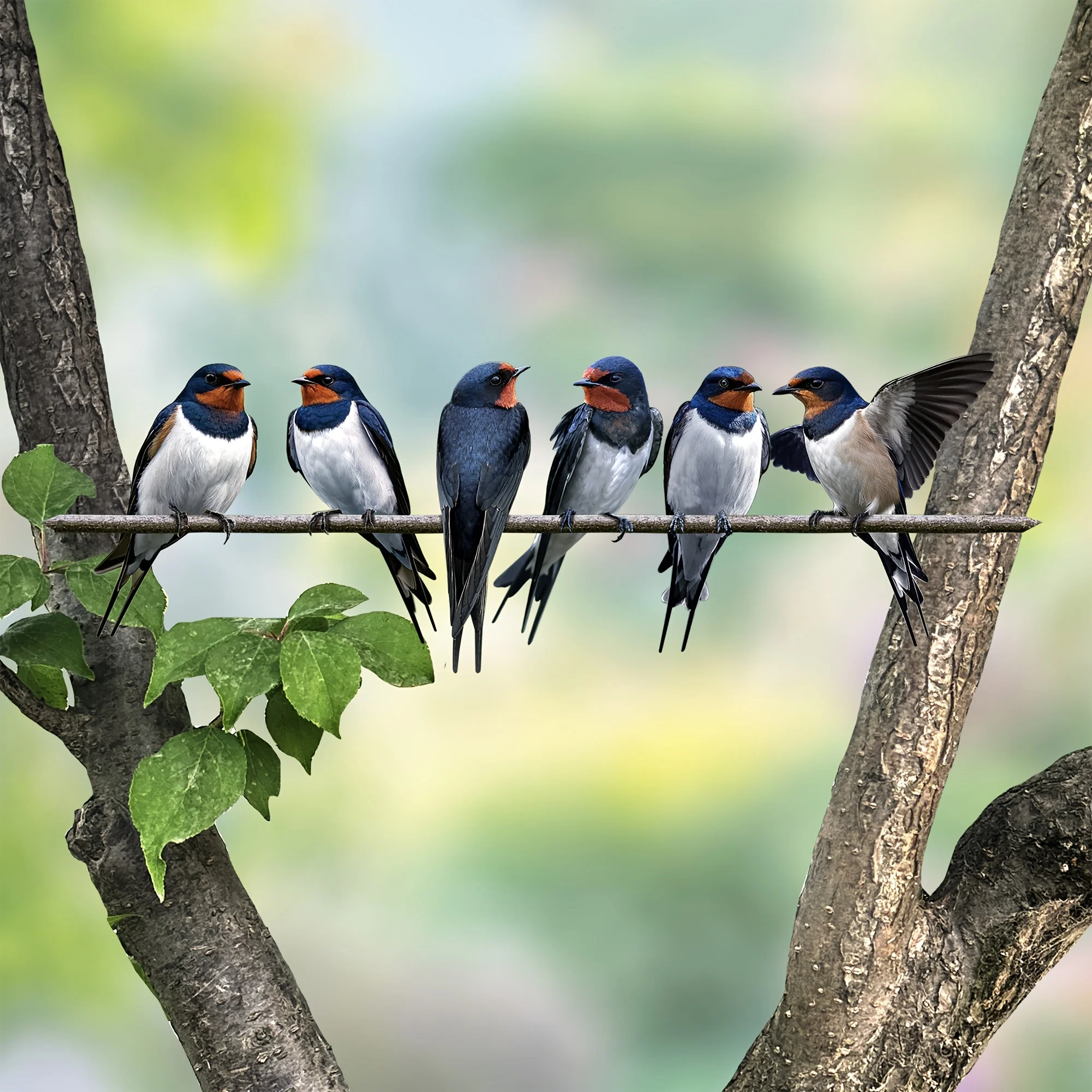 1pc, 2D metal bird wall decoration, outdoor fence branch ornament, tree trunk insert, swallow metal wall art, courtyards