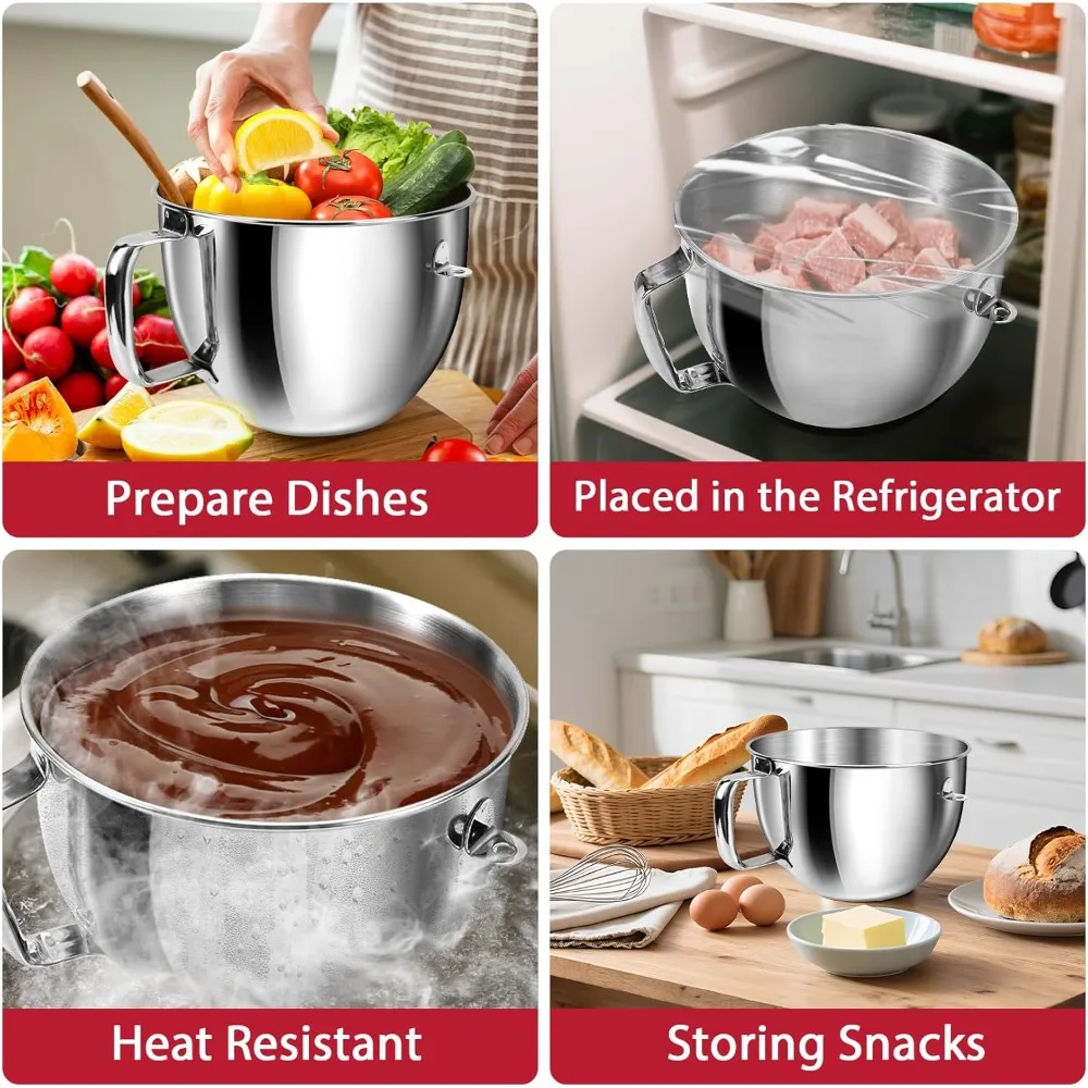 وعاء خلاط 6QT مع مقبض لوعاء خلاط كيتشن إيد KD2661、KL26M、KP26M1、KP26M8、KP26N9、KV25G、KV25M #2