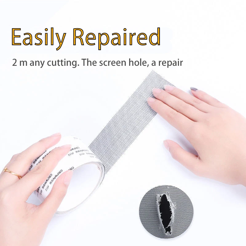 Net Mesh Repair Tape Window Screen Repair Tape Self-adhesive Door Fix Patch Anti-Insect Mosquito Fly Mesh Broken Holes Repair