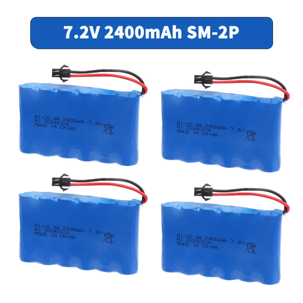 7.2V 2400mAh Ni-CD Rechargeable AA Battery with SM PLUG For Remote Control Toys Electric Car accessories 7.2 Volt M model