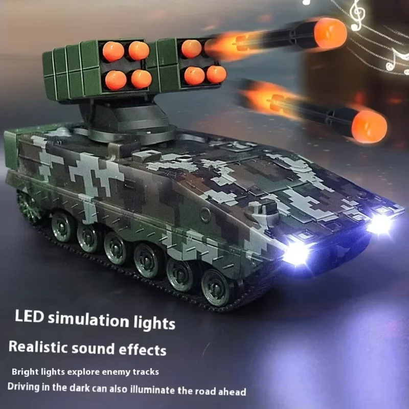 2.4G RC Missile Vehicle Rocket Launcher Car Launch Soft Shells Against Battle Tanks Electric Armored Vehicles Tanks Toy Car
