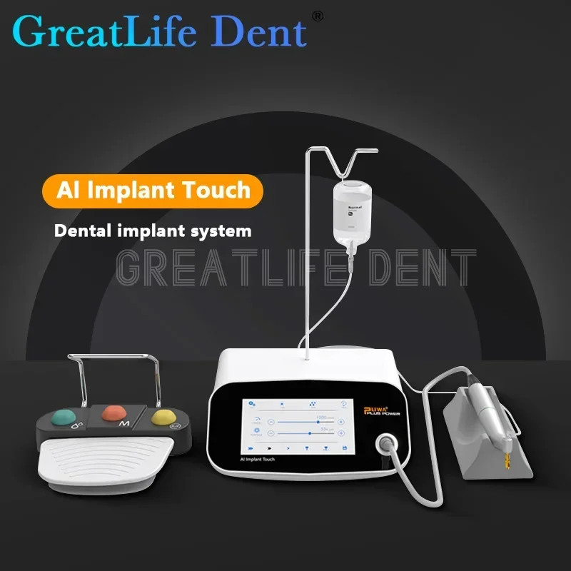 GreatLife Dent Dental Implant Motor Surgical SURGIC TOUCH Drilling Micromotor With LED 0~80N.cm 20:1 Irrigator Implant Machine