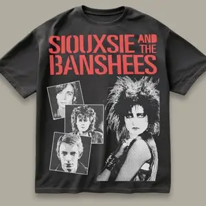 Camisa SIOUXSIE และ THE BANSHEES, siouxsie และลาสแบนชีส, camisa banshees, siouxsie siouxsie, camisa siouxsie, siouxsie, goth, พังก์,