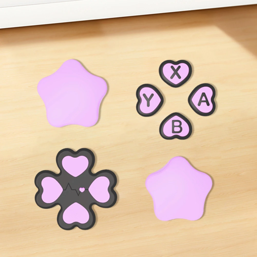 Tutup Tombol D-pad Lucu Stiker Tombol Kunci ABXY Silikon Penutup Pegangan Stik Jempol untuk Nintendo Switch2
