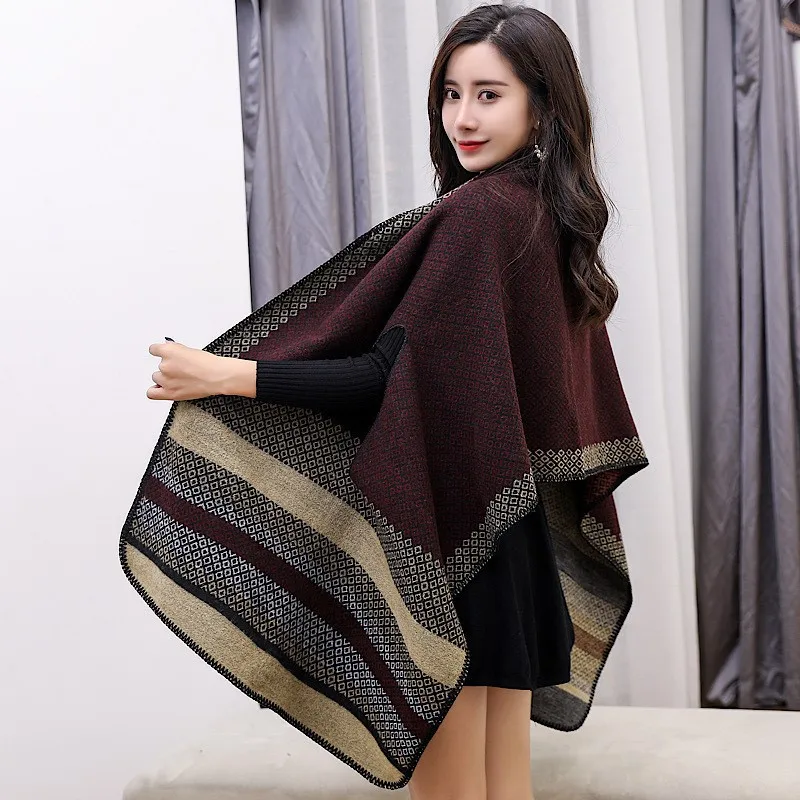 Luxury Shawl Women\'s Outer Wear Thickened Cashmere High-end Autumn and Winter Scarf Dual-use 2023 New Cloak Cloak Coat