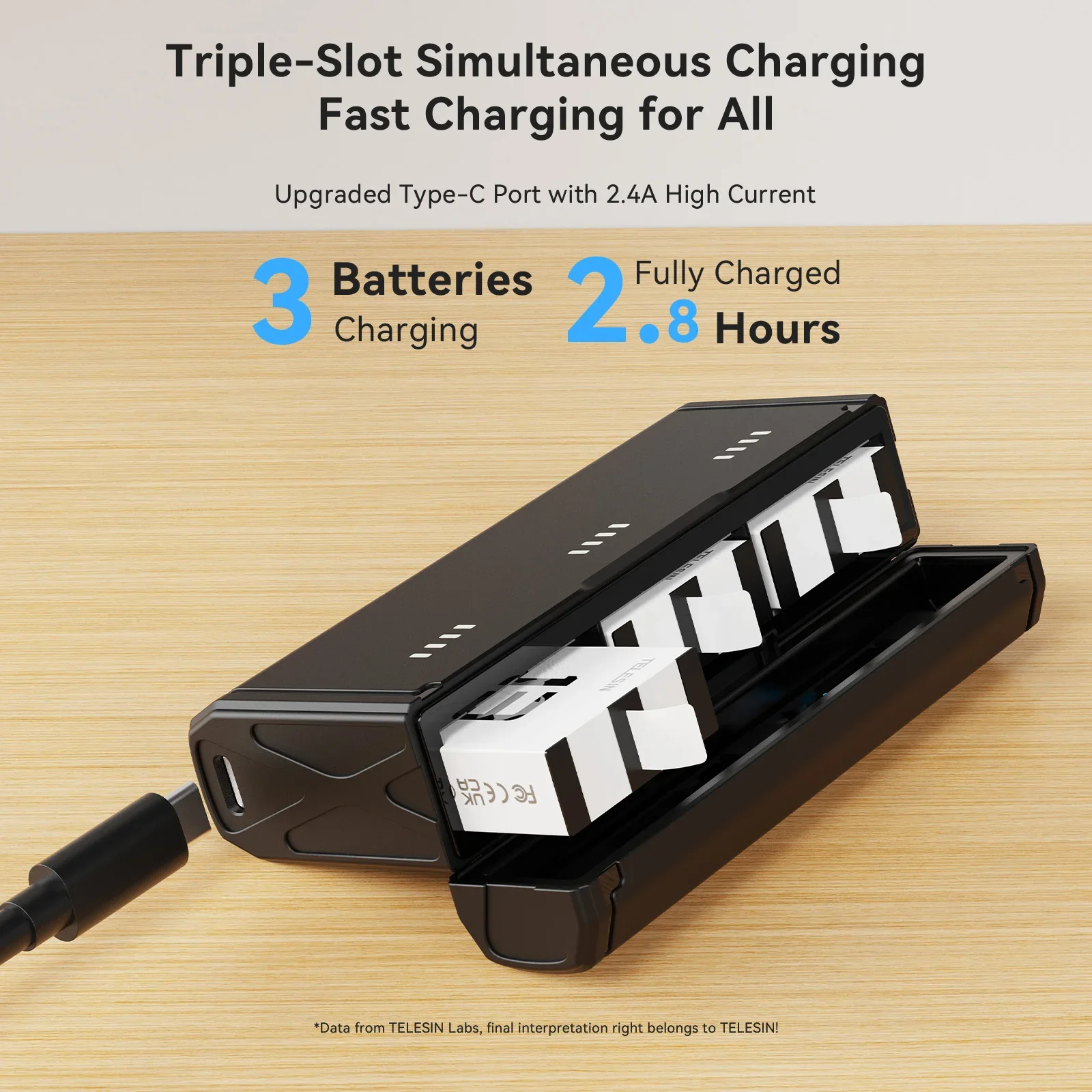Портативный блок для быстрой зарядки TELESIN и набор аккумуляторов для Gopro Hero 13, черный, 3 слота, чехол для быстрой зарядки, аксессуары Gopro