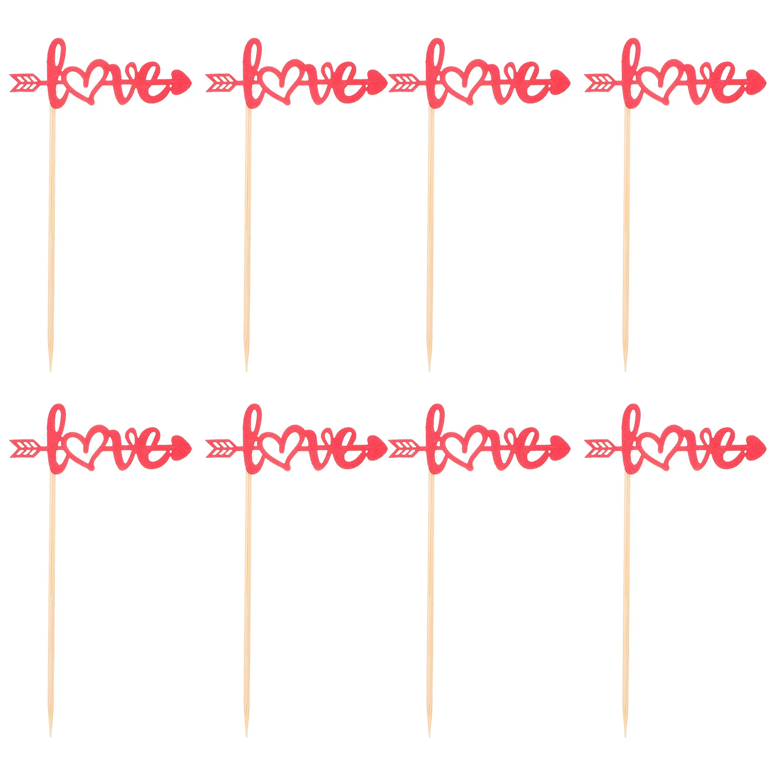 

24pcs Cake Picks Valentine'S Day Decorative Toppers For Cupcake Fruit Appetizer Party Wedding Cake Decoration Supplies