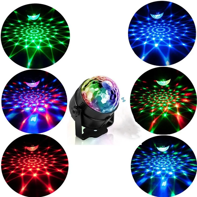 

Sound Activated LED Stage Disco Light Rotating DJ Ball With Remote Control Color Party Atmosphere Lamp for Home KTV Bar Xmas