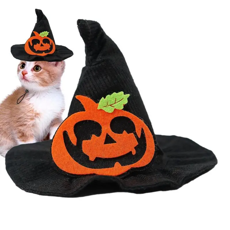 Halloweenowy kapelusz dla zwierzaka Regulowany rozmiar Puppy Witch Hat Not Shed Hair Bat Design Upiorny kapelusz dyniowy dla średniego psa Pomocnik kostiumowy