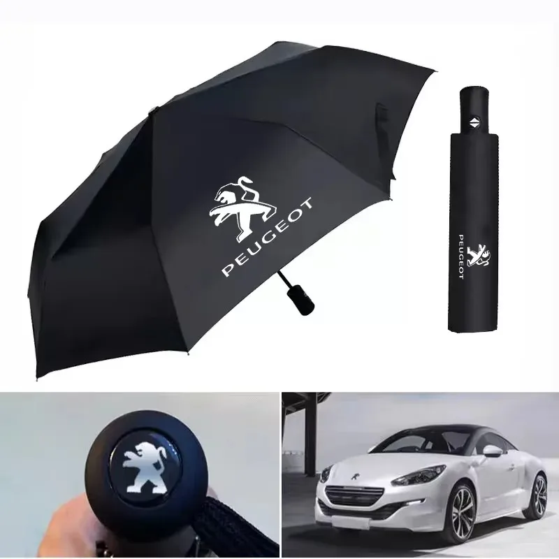 12 Bones Car Emblem Umbrella Auto Anti-UV Auto Goods For Peugeot 206 307 308 207 3008 208 407 508 2008 5008 301 406 408 607 4008 - view 4