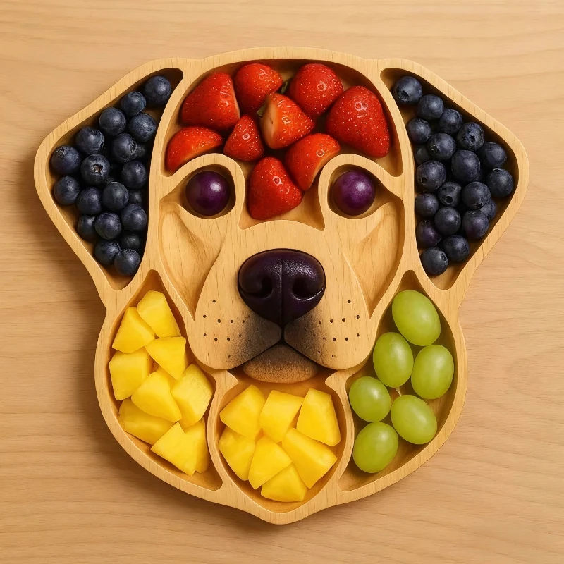 

Dog Themed Deli Platter Wooden Crafts Puppy Tray