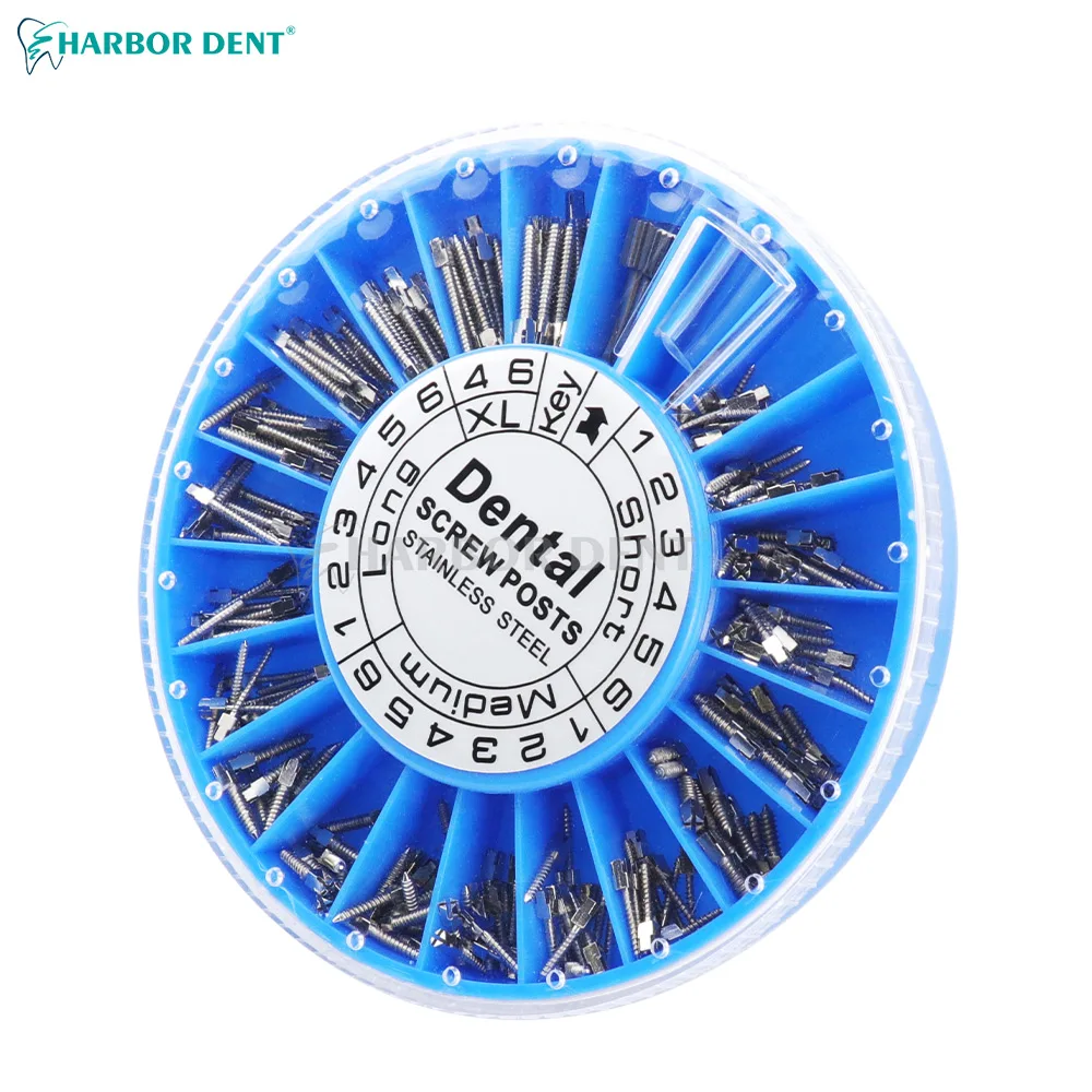 Dental Screw Post 120pcs Stainless Steel Dental Materials For Dentist Tool Dentistry With 2Keys