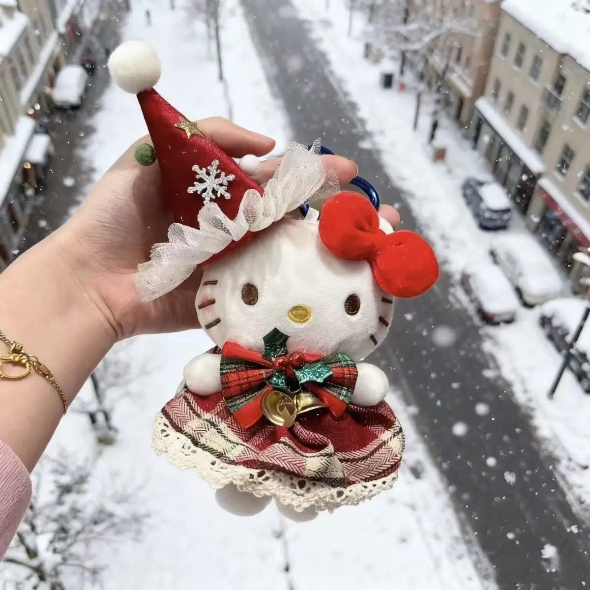 Sanrio Hello Kitty Niedlicher Cartoon Weihnachtsmann Herbst Winter Plüsch Schlüsselanhänger Paket Ornament Freund Mädchen Geburtstag Weihnachtsgeschenke
