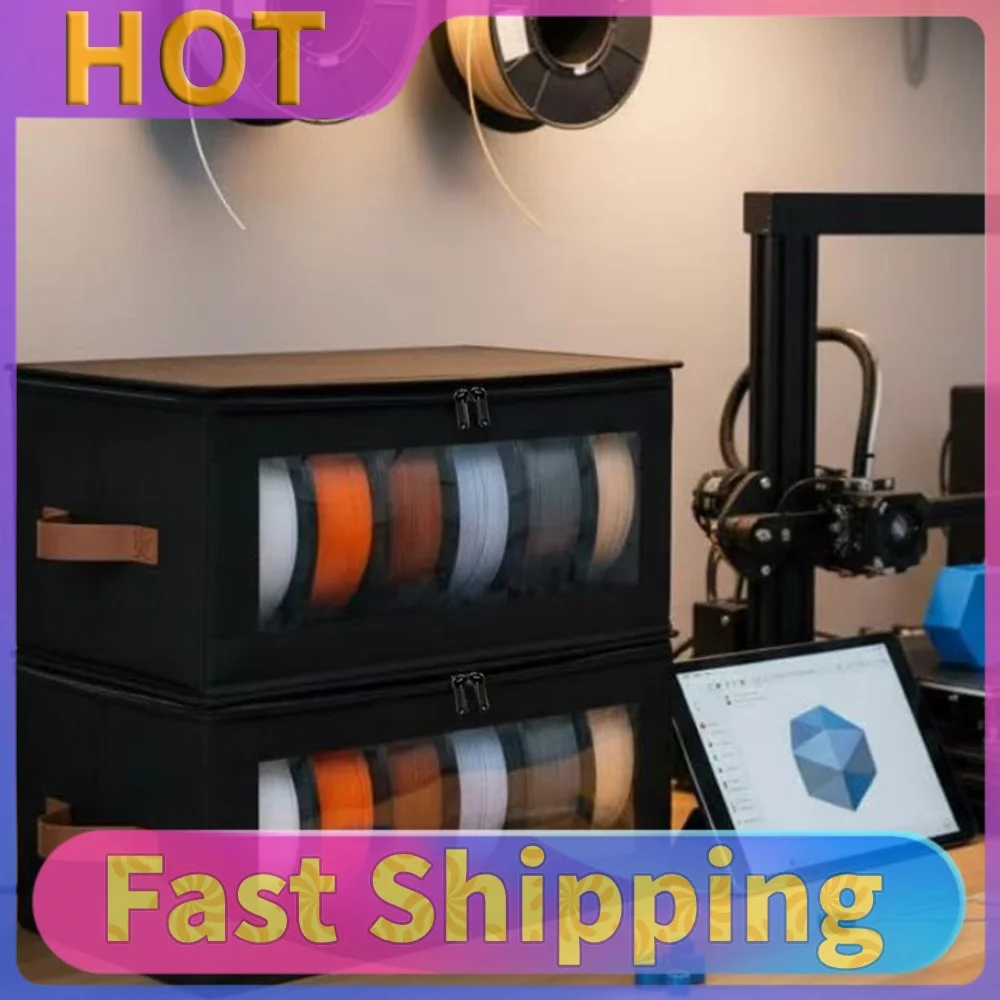 3D Printer Filament Storage Containers with Desiccants 6 Spools 1KG Stackable for 3D Printing Enthusiasts Home Studio Workshop