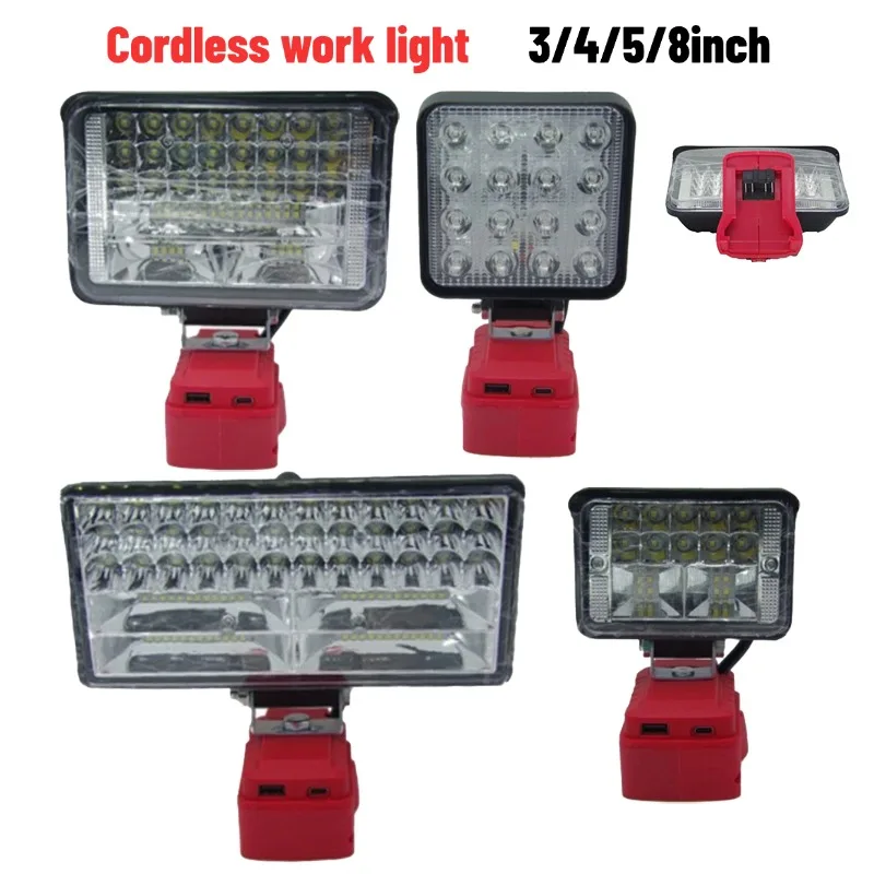 

Cordless Flashlight Work Light For 18v Battery Flashlight USB Charing Port For Lighting LED Work Lights Torch Camping Lamp