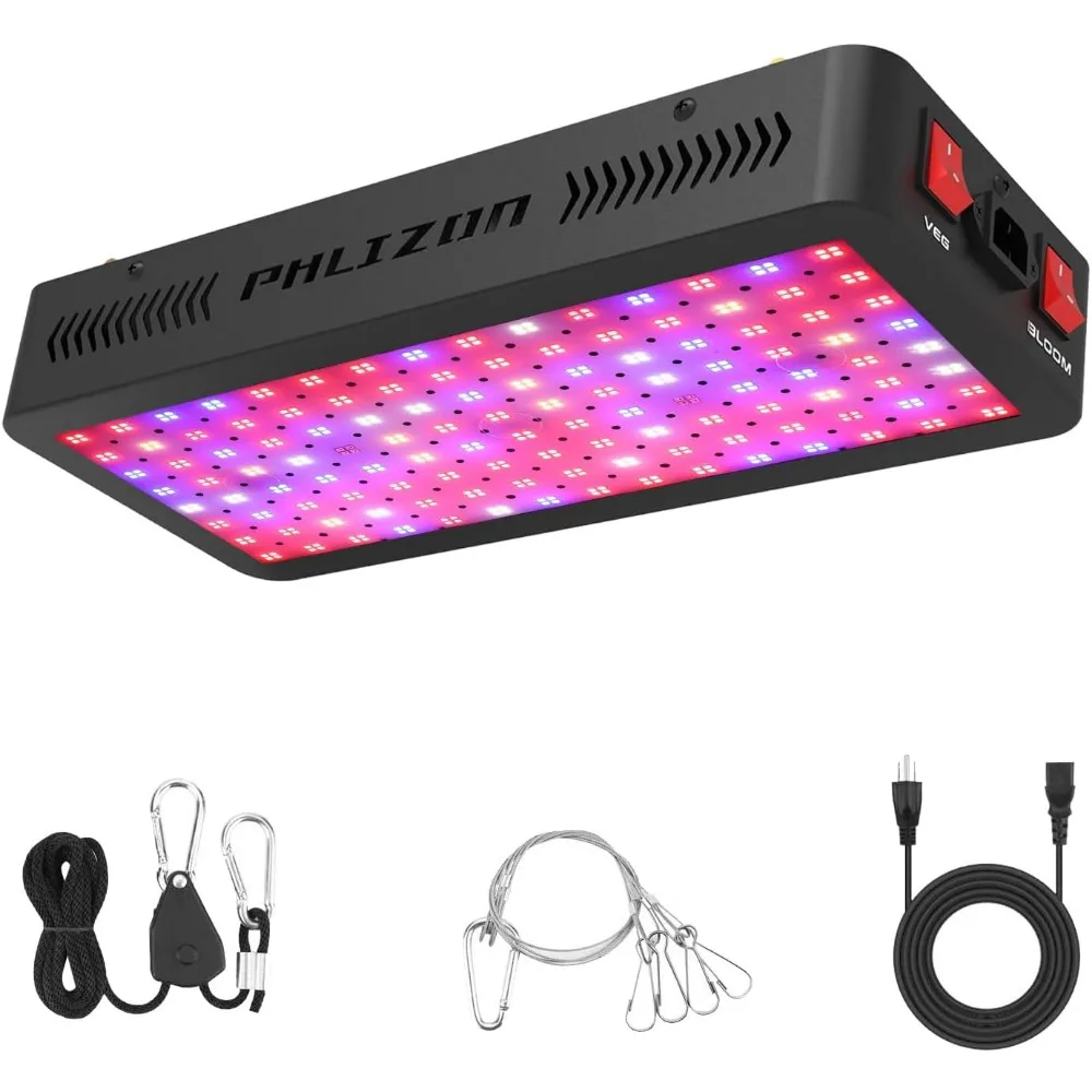 

Светодиодный светильник полного спектра мощностью 1200 Вт для комнатных растений, цепочка ромашки, двойной переключатель, крышки 2x2 фута и 3x3 фута