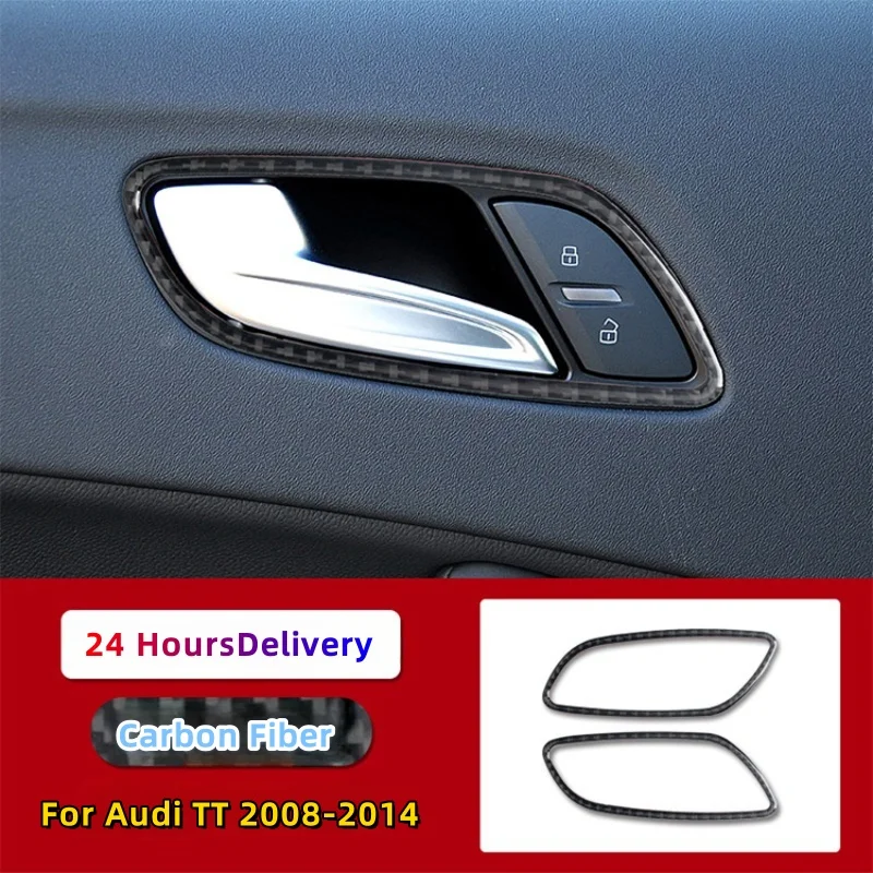 

For Audi TT 8n 8J MK123 TTRS 2008-2014 Carbon Fiber Inner Door Handle Frame Trim Sticker Car Interior Decoration Accessoire