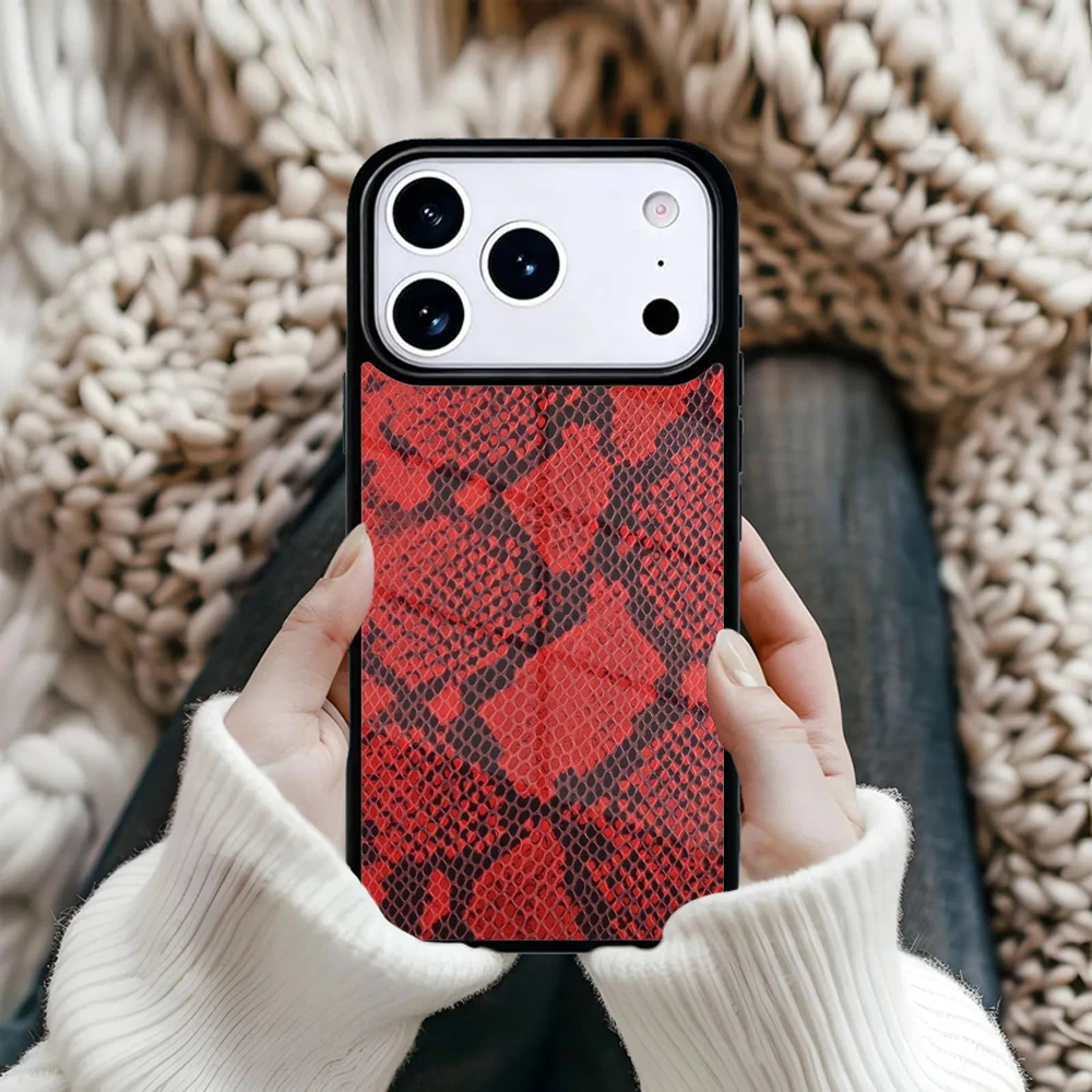 

Python Snake Skin cell Magnetic Phone Case For iPhone 17 16 15 12 13 Pro Max 14 Plus 11 Hard Cover With MagSafe
