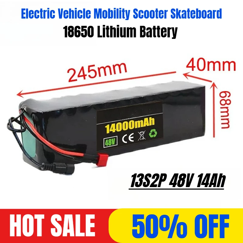 

18650 Lithium Battery 13S2P 48V 14Ah Electric Vehicle Mobility Scooter Skateboard