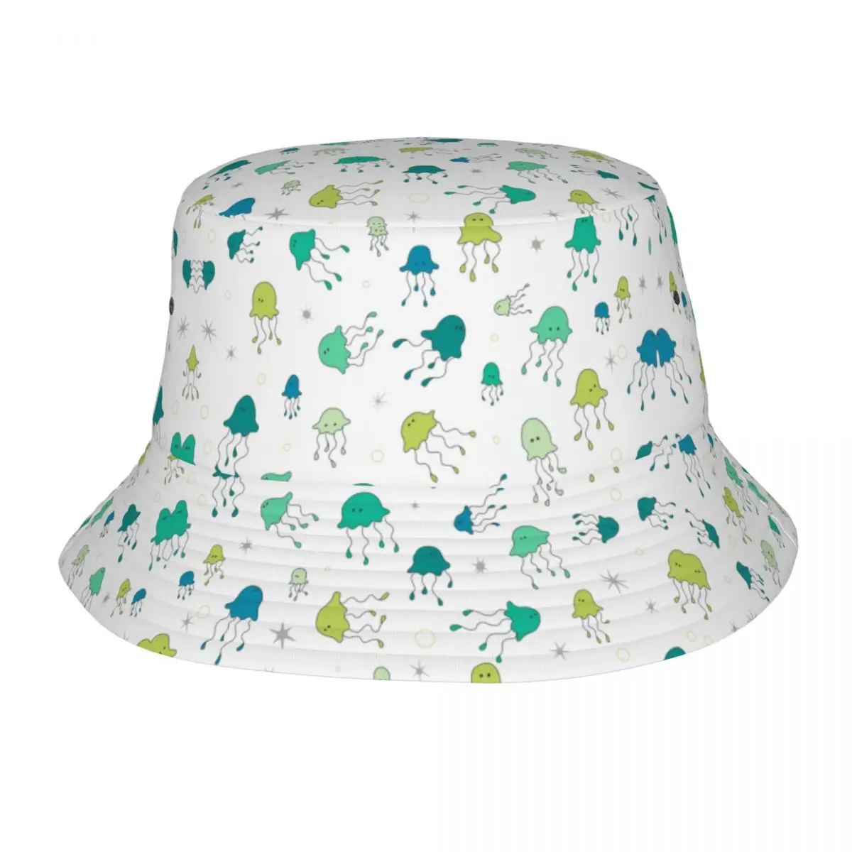 Jiggly Jellyfish Pattern Unisex Bucket Hats Custom Summer Travel Beach Hat