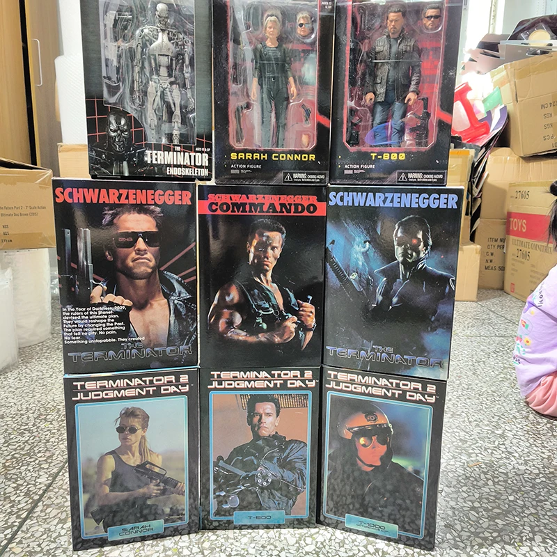 NECA Terminator 2 Judgment Day T800 Sarah Connor T-800 T-1000 Arnold Schwarzenegger Commando Action Figure Model Toy