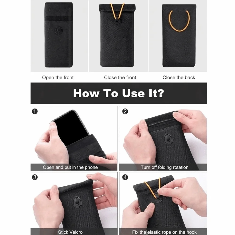 RFID Signal Blocking Bag Wear-resistant Durable Shielding Storage Bag Anti-theft Privacy Protection Phone Pouch view 4