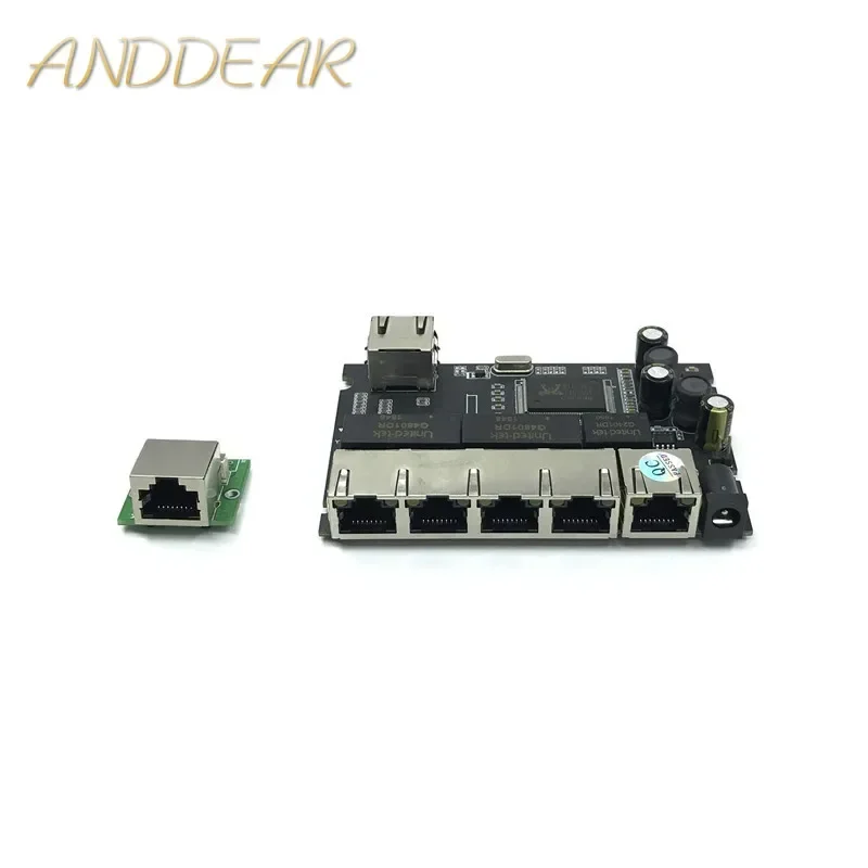 

contact port mini switch module PCBA Motherboard 5-port Gigabit switch module is widely used in LED line 5 port 10/100/1000 m