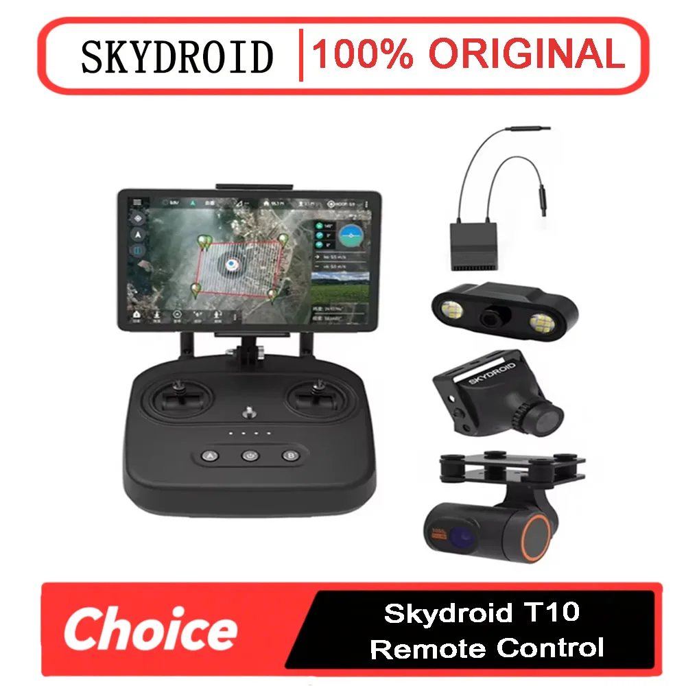 

Skydroid T10 10CH 2.4GHZ FHSS Remote Control R10 Receiver PFV Camera/10km Digital Map Transmission Four-In-One Plant Protection