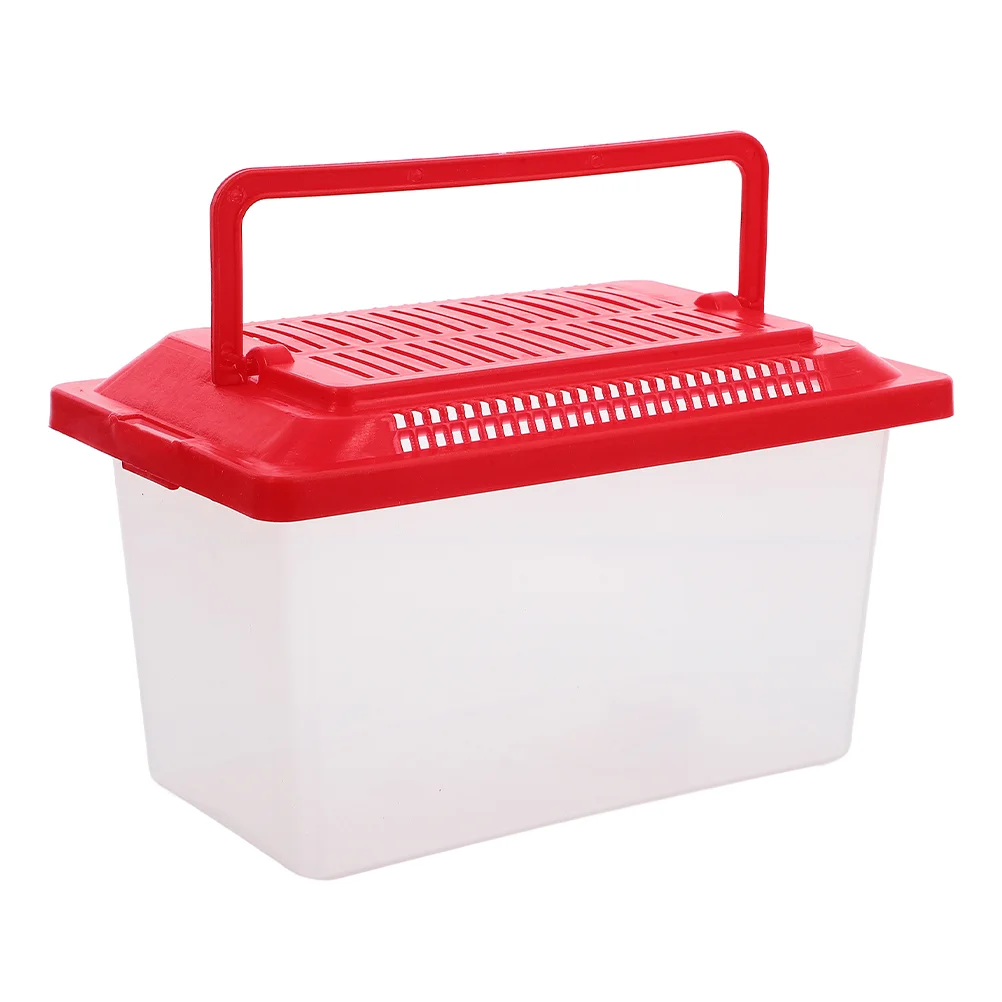 Portable Fish Tank Bowl Desk Pet Habitat Containers Plastic Turtle Box Terrarium Mini Baby Pp with Lid