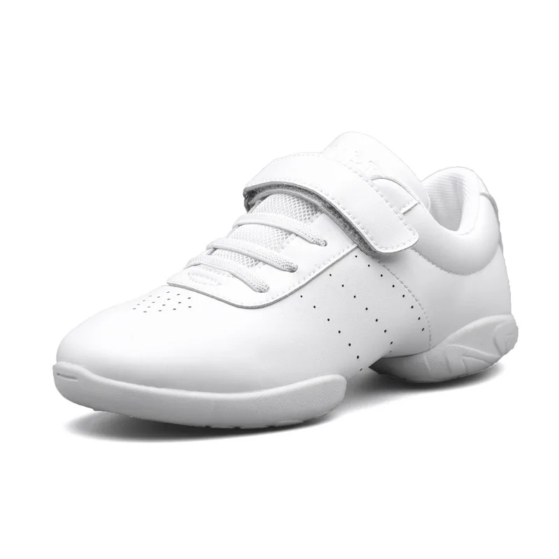 Zapatos de animación para niñas jóvenes, zapatos de baile atléticos de porristas blancos, zapatillas de tenis para entrenamiento deportivo de competición