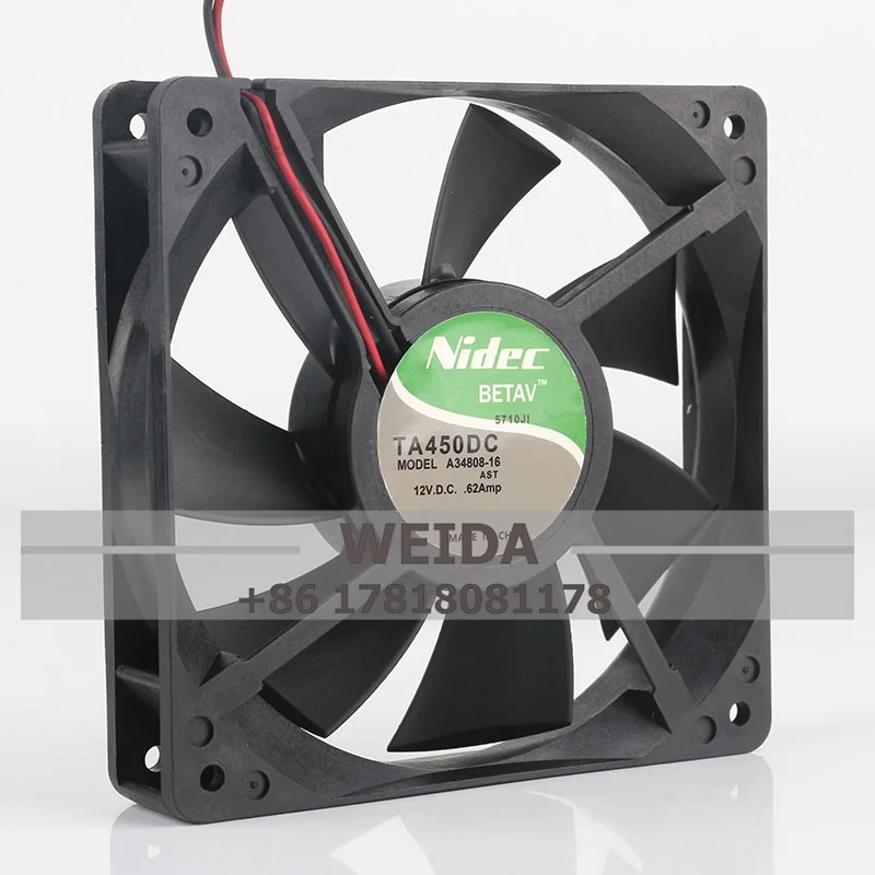

Chassis fan double ball welder inverter cooling fan Nidec 12CM 12025 A34808-16 DC12V 0.62A 120*120*25MM
