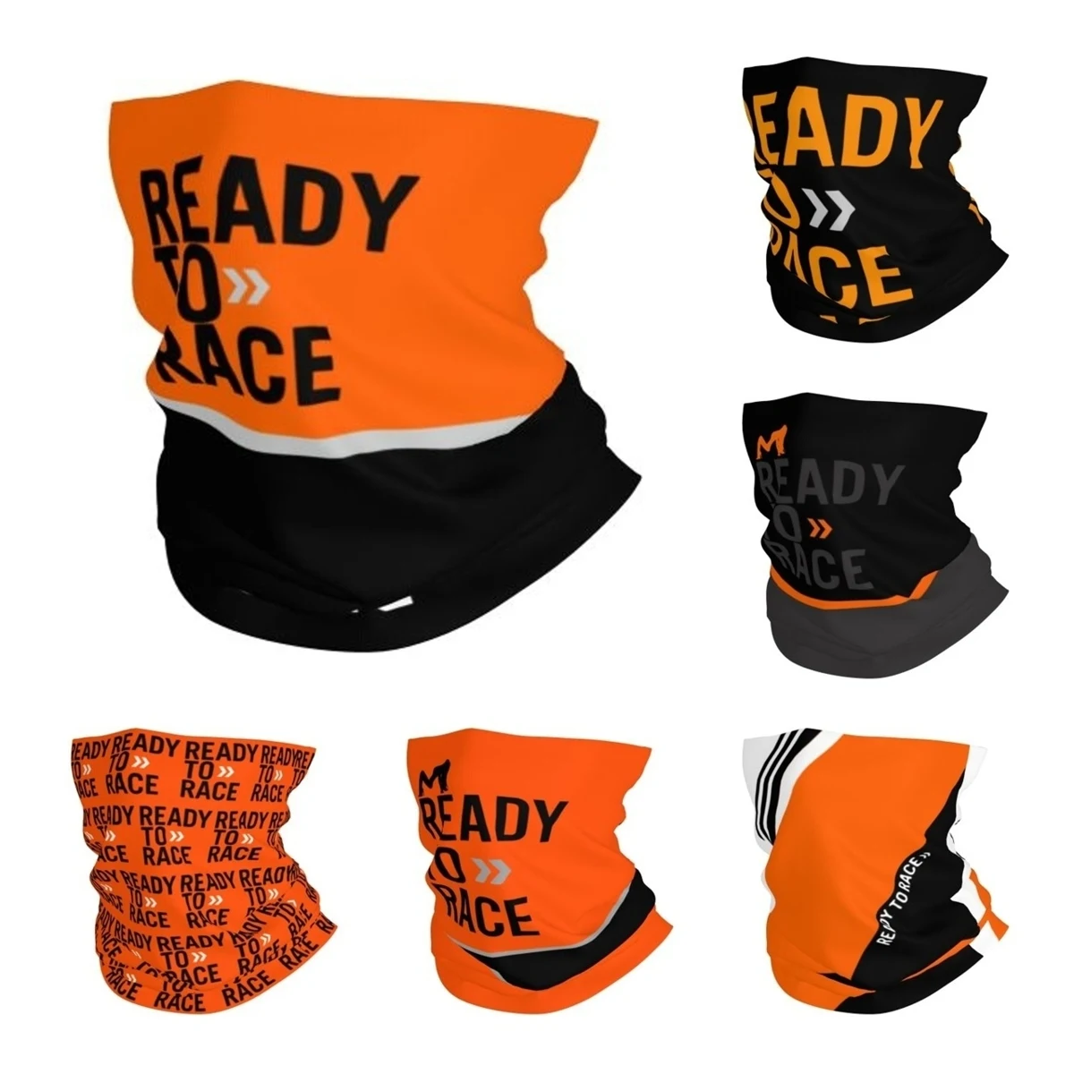 Ready To Race Bandana Neck Gaiter Printed Enduro Cross Motocross Bitumen Bike Mask Scarf Multifunctional Headwear Adult Washable