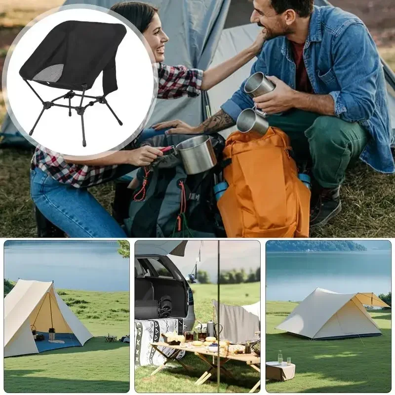 

Outdoor Portable Folding Moon Chair Lightweight Aluminum Alloy Seat Backpack Chair Camping Picnic Fishing Beach Chair