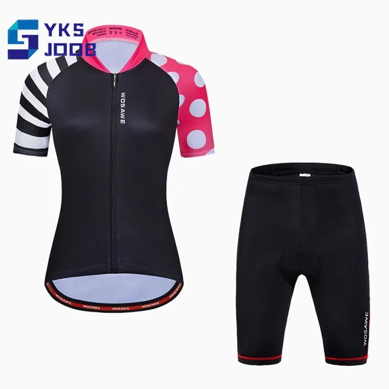 Summer Cycling Sets Womens Breathable Tops Comfortable Quick Drying Short Sleeve Suit Yoga Fitness Body Building Sets Female New