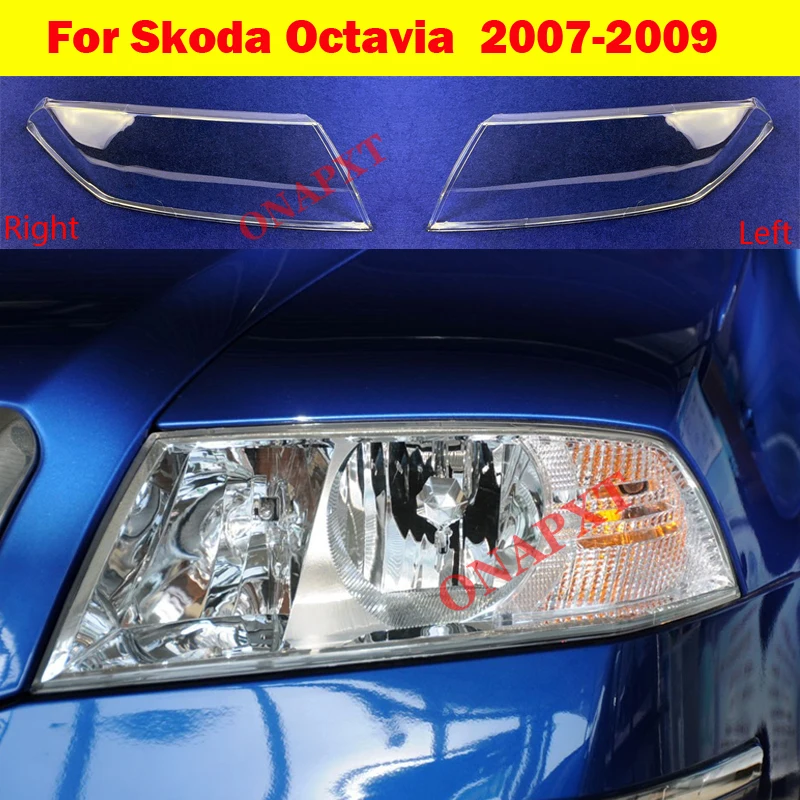 

Car Front Headlight Cover For Skoda Octavia Auto Headlamp Lampshade Lampcover Head Lamp light Covers glass Lens Shell 2007-2009