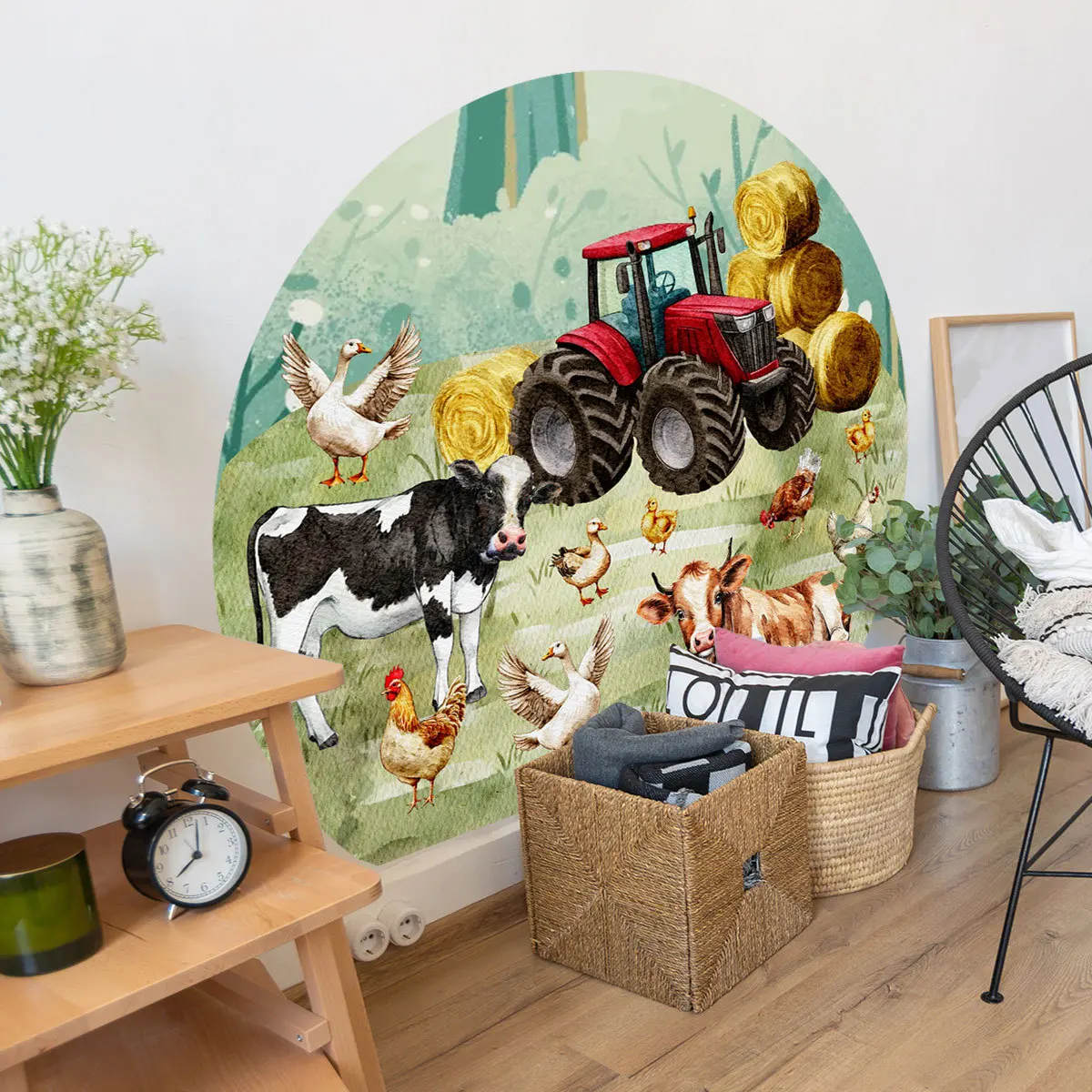 

Farm Animal Wall Decals - Removable Cow, Chicken & Tractor Stickers for Rustic Home & Shop Decor