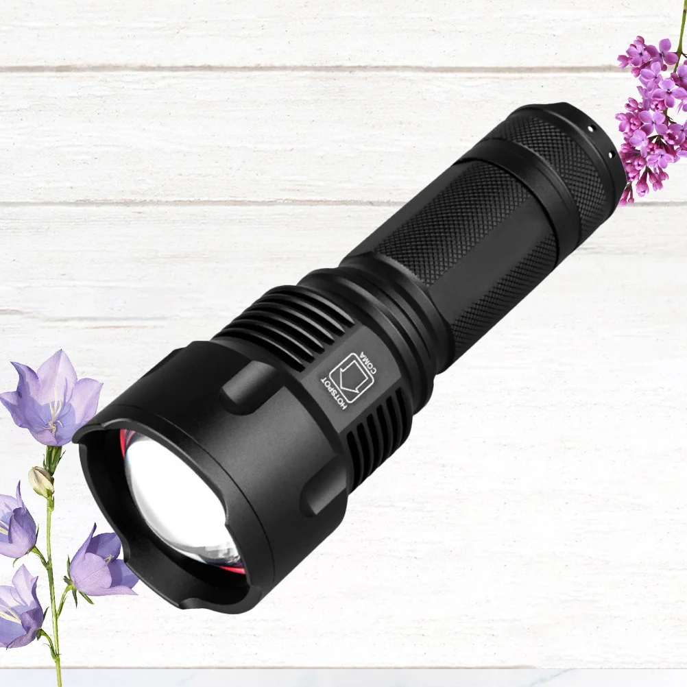 

USB Rechargeable Zoom LED Strong Light Black Outdoor Flashlight Mini Portable Torch for Camping Hiking