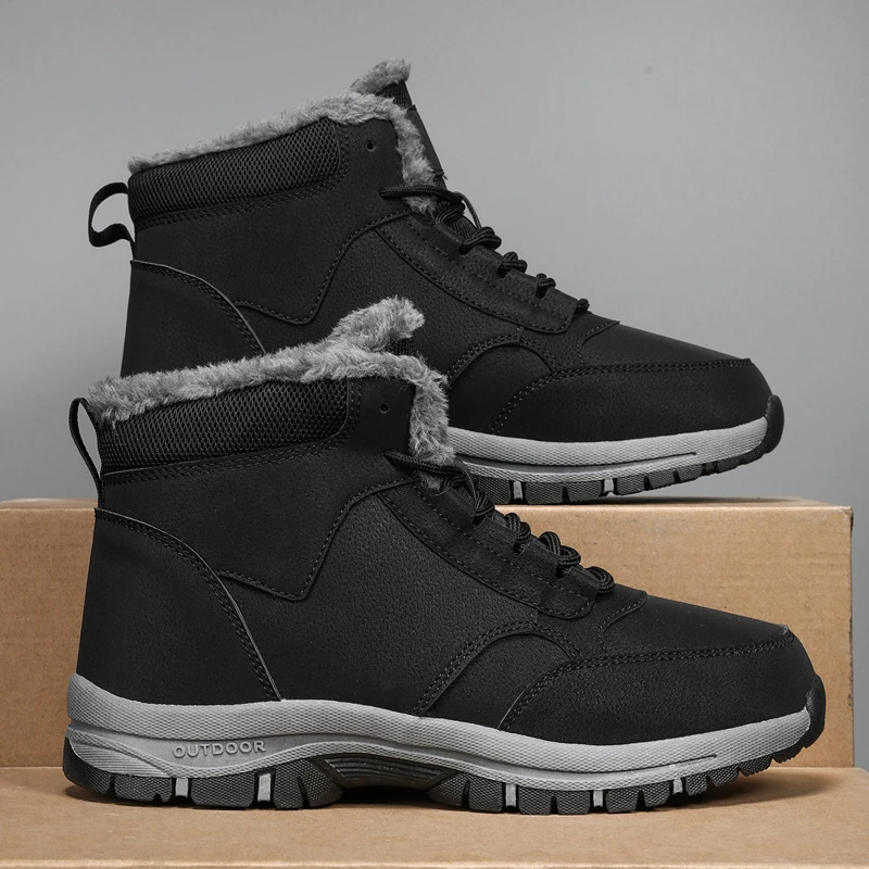 

2025 Men’s Thermal Winter Boots, Anti-Skid & Waterproof, One-Click Slip-On for Hanukkah & Fashionable Daily Commutes