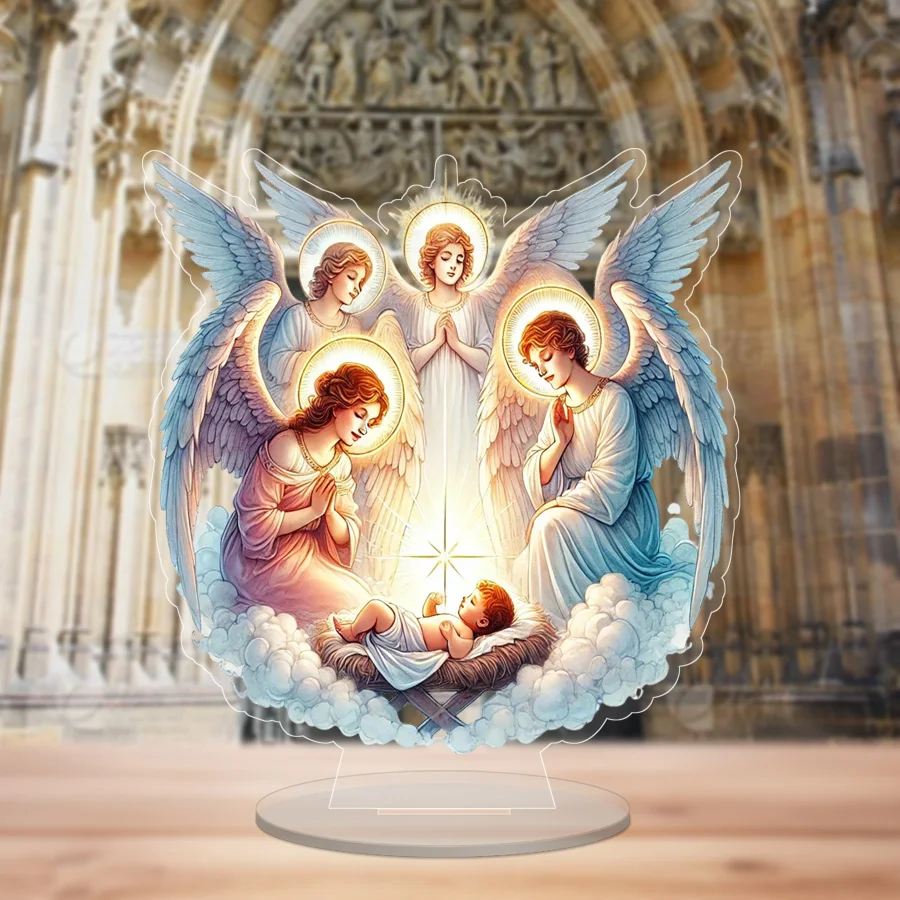 Elegancka akrylowa tablica szopkowa ze stojakiem - idealna do dekoracji biurka i salonu, idealny prezent urodzinowy lub bożonarodzeniowy, dla C