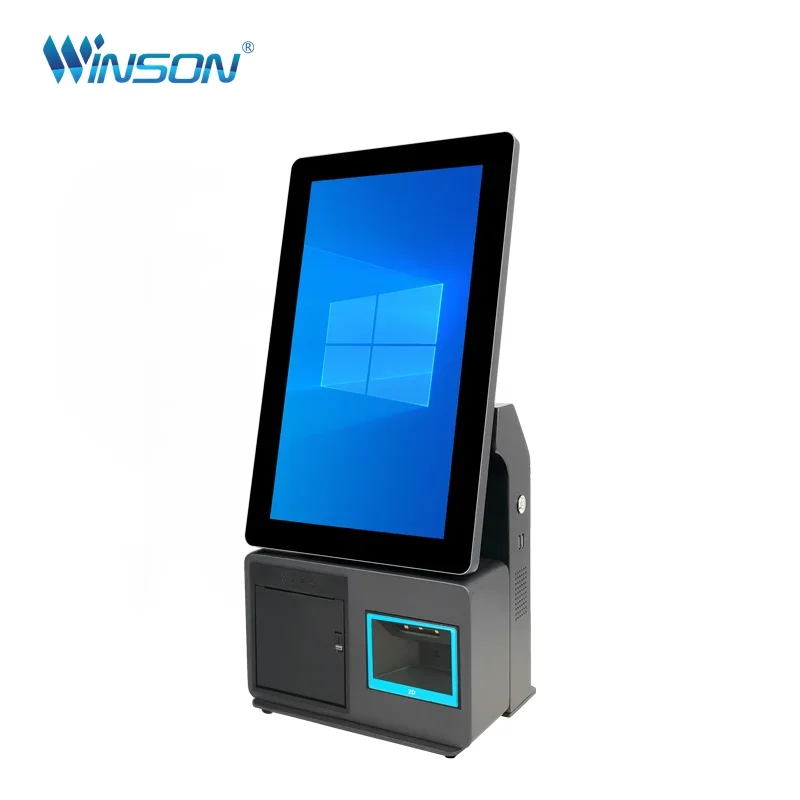 Self Serve Kiosk Pos System 15.6 Inch Intelligent Touch Screen Interactive Self Service Payment For Fast Food Kiosk Restaurant