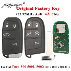 jingyuqin Oryginalny fabryczny 5-przyciskowy do Fiata Toro 500 500L 500X 2016+ OEM Inteligentny pilot zdalnego sterowania Automatyczne sterowanie 433MHz 4A Chip SIP22