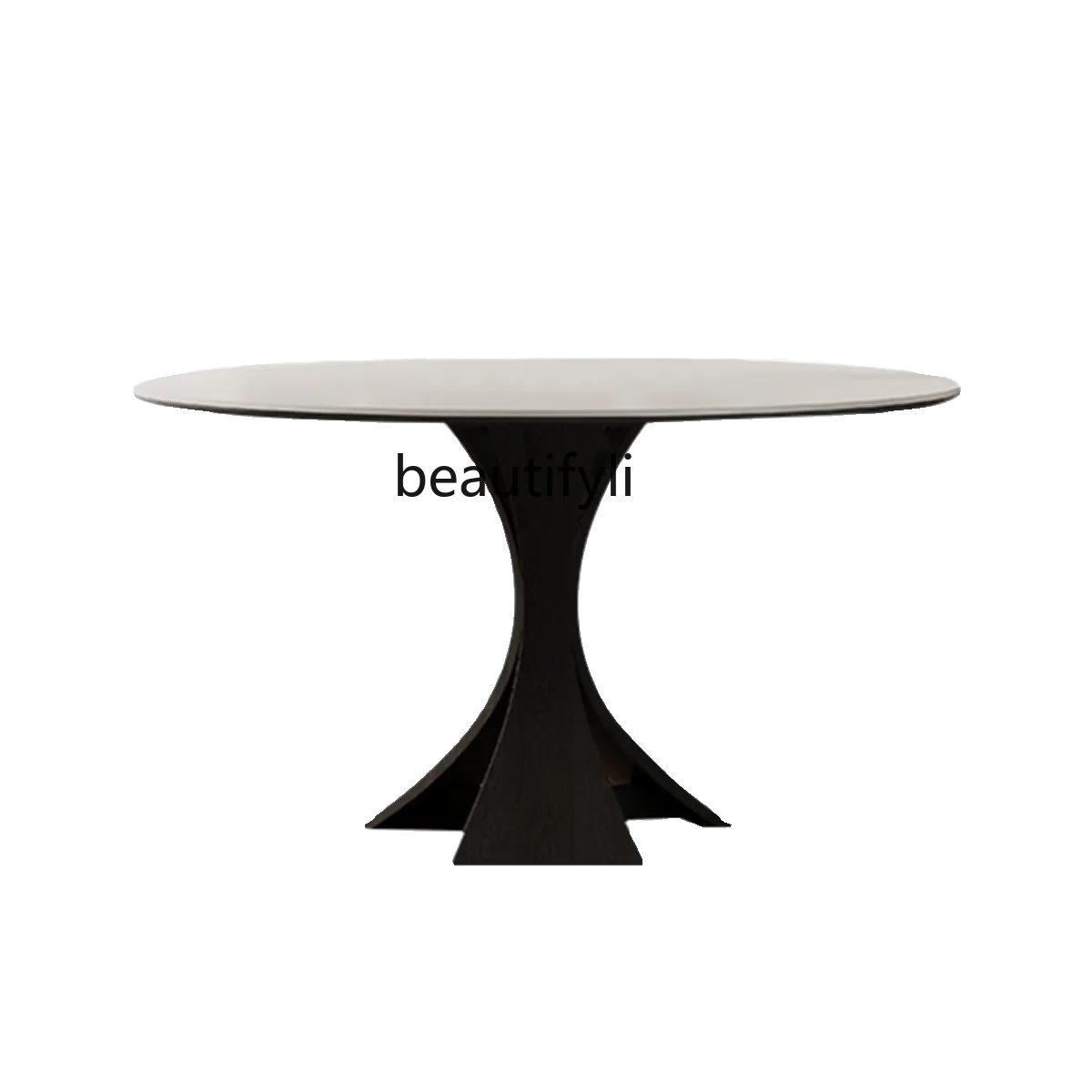 

Nordic Pure White Stone Plate Dining Table Modern Simple Home round Dining Table Conference Table