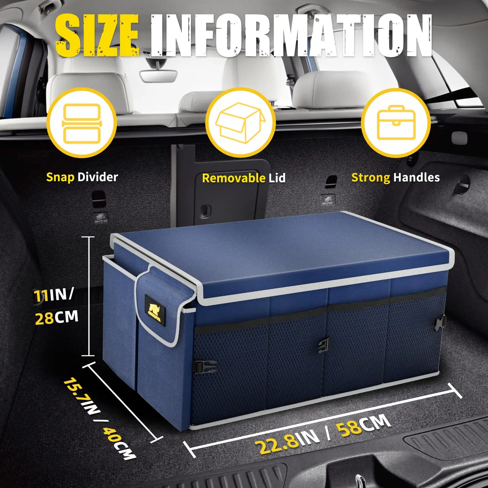 8 PCS/Carton RTS-QSP188 Cationic Oxford Cloth Trunk Organizer with Lid for SUV Truck and Van